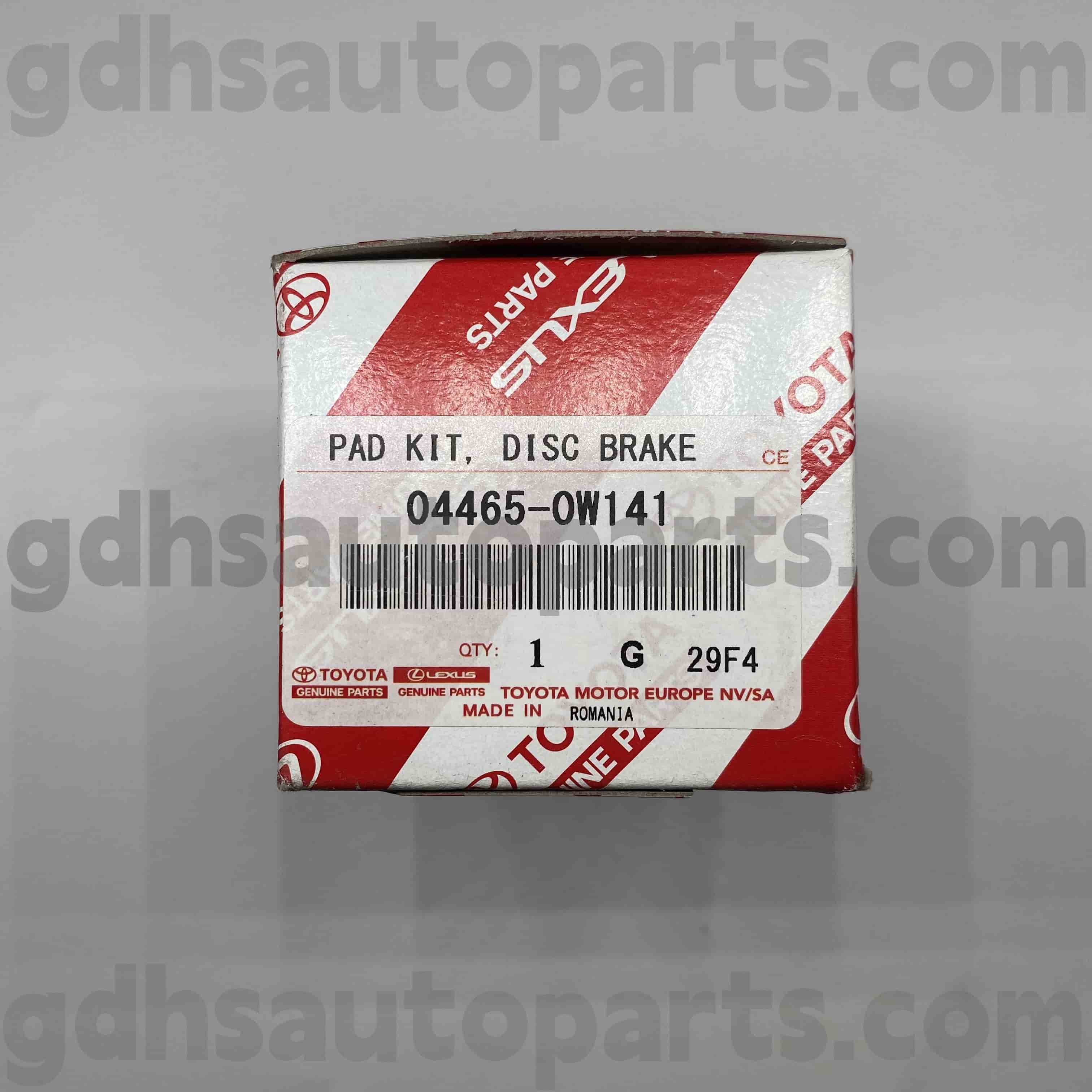 04465-0w141 Prius အတွက် Prius အတွက် Toyota စစ်မှန်သောအစိတ်အပိုင်းများရှေ့ဘရိတ် pads များ, Lexus CT200h ကိုယ်ထည်မရှိပါ။ zvw30..eur