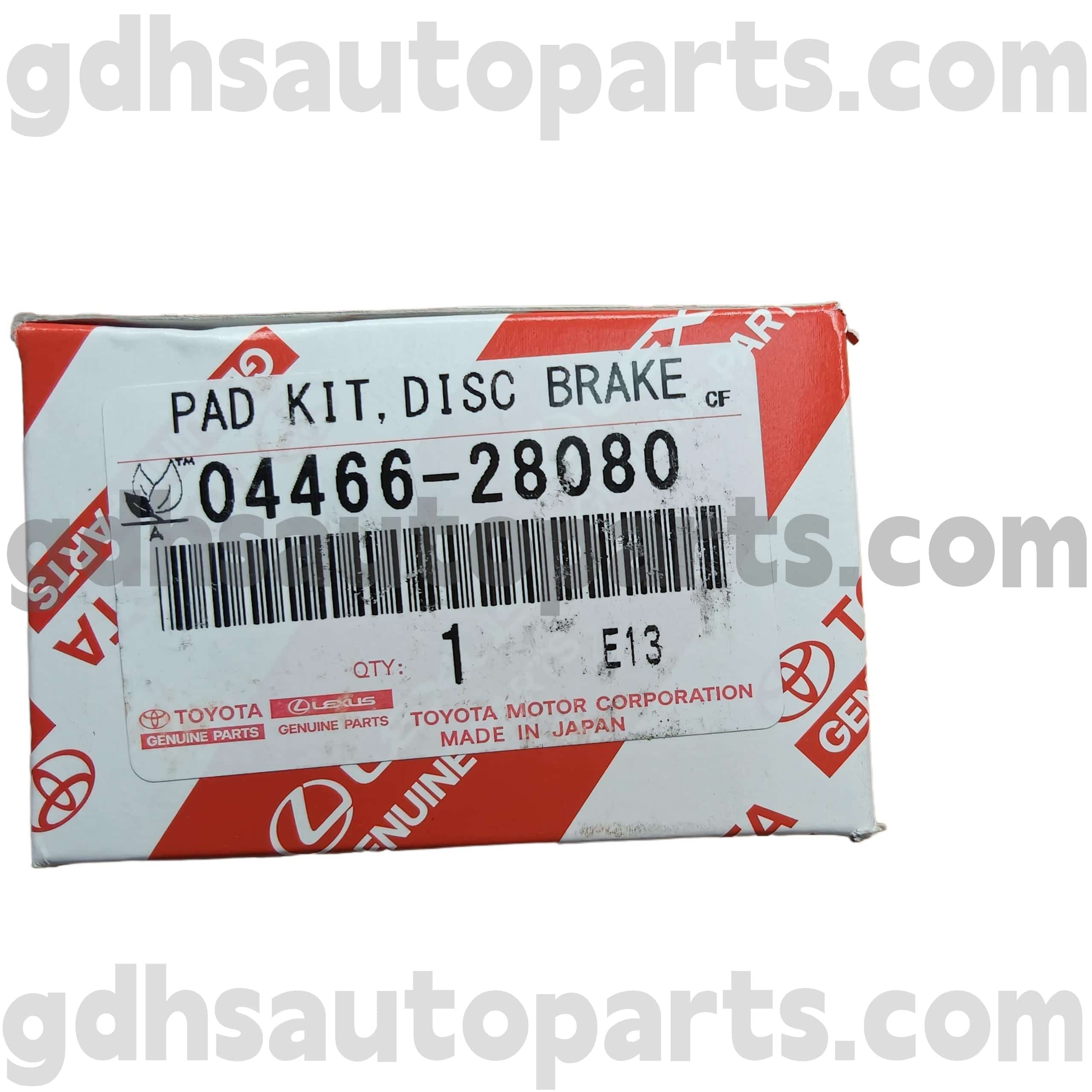 04466-28080 Properia / Tarago, Papard, Sienna Chassis အတွက် Toyota စစ်မှန်သောအစိတ်အပိုင်းများနောက်ဘရိတ် pads များ။ acr.00