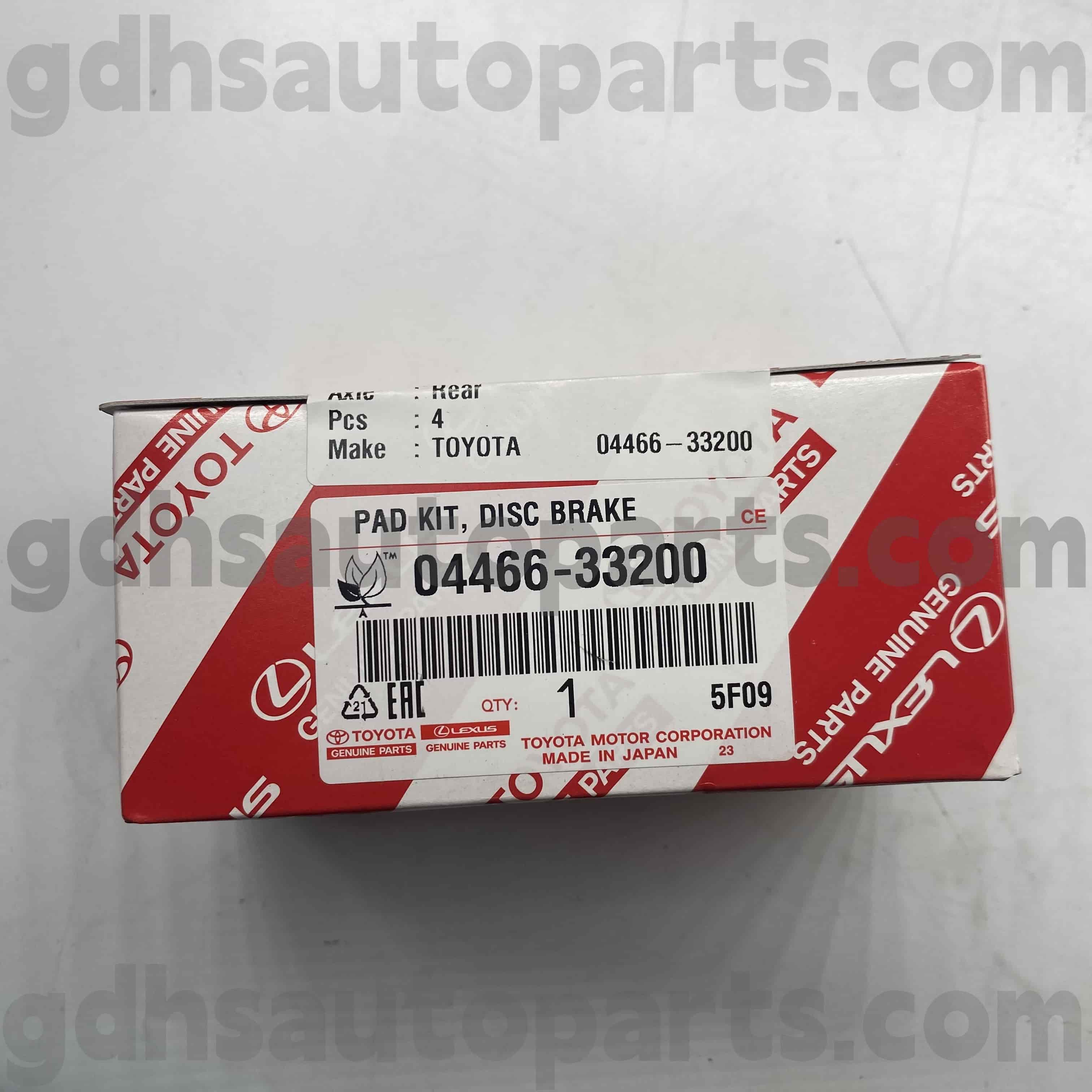 04466-33200 Camry / Hybrid အတွက်နောက်ဘက်ဘရိတ် pads, Lexus Es350 (NAT) ကိုယ်ထည်အမှတ်။ အဖြစ် ACV51 ASV50 AVV60 အဖြစ်